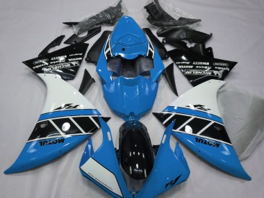 Bleu Clair Brillant Blanc & Noir 2012-2014 Yamaha R1 Carénage Moto