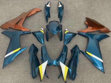 Bleu Clair Brillant & Orange 2011-2024 Suzuki GSXR 600-750 Carénage Moto
