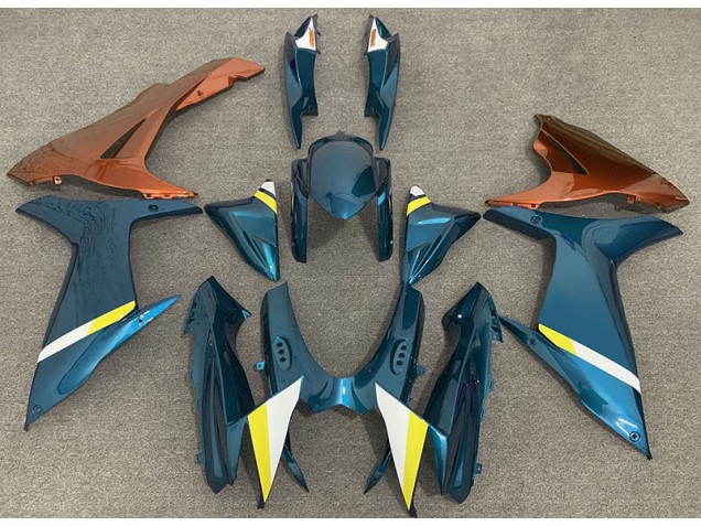 Bleu Clair Brillant & Orange 2011-2024 Suzuki GSXR 600-750 Carénage Moto Bleu Clair Brillant & Orange 2011-2024 Suzuki GSXR 600-750 Carénage Moto