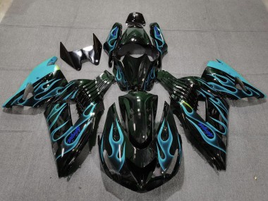 Bleu Clair Flamme 2006-2011 Kawasaki ZX14R Carénage Moto