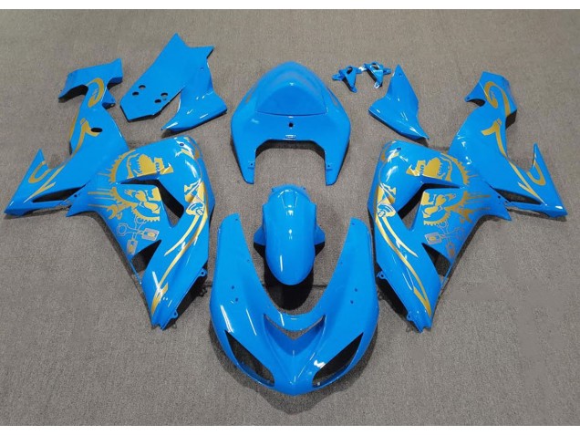 Bleu Clair & Or 2006-2007 Kawasaki ZX10R Carénage Moto Bleu Clair & Or 2006-2007 Kawasaki ZX10R Carénage Moto