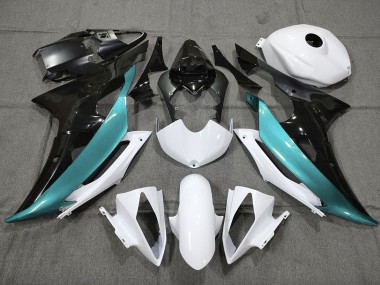 Bleu Clair Personnalisé Noir & Blanc 2008-2016 Yamaha R6 Carénage Moto