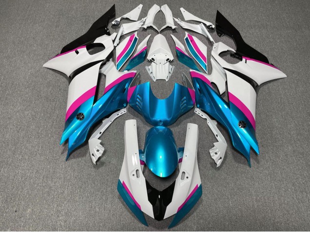 Bleu Clair & Rose 2017-2021 Yamaha R6 Carénage Moto Bleu Clair & Rose 2017-2021 Yamaha R6 Carénage Moto
