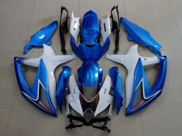 Bleu Métallisé & Blanc 2008-2010 Suzuki GSXR 600-750 Carénage Moto Bleu Métallisé & Blanc 2008-2010 Suzuki GSXR 600-750 Carénage Moto
