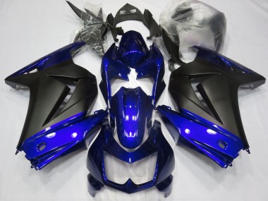 Bleu & Noir Mat 2008-2012 Kawasaki Ninja 250 Carénage Moto