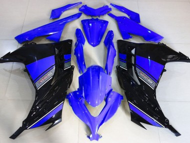 Bleu Nuit & Noir 2013-2018 Kawasaki Ninja 300 Carénage Moto