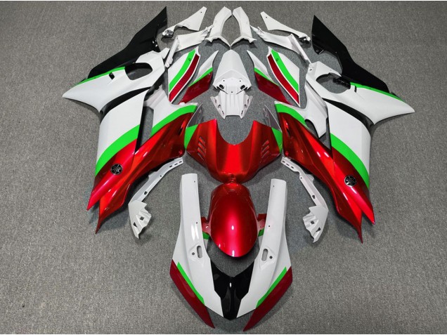 Brillant Rouge & Vert 2017-2021 Yamaha R6 Carénage Moto
