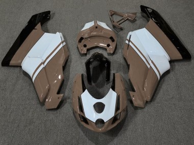 Brun Brillant & Blanc 2003-2004 Ducati 749 999 Carénage Moto