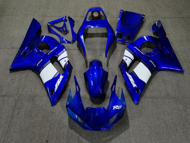 Conception Bleu Blanc 1998-2002 Yamaha R6 Carénage Moto Conception Bleu Blanc 1998-2002 Yamaha R6 Carénage Moto
