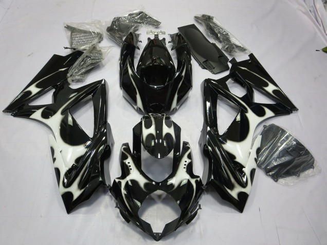 Conception Noir & Blanc 2008-2010 Suzuki GSXR 600-750 Carénage Moto