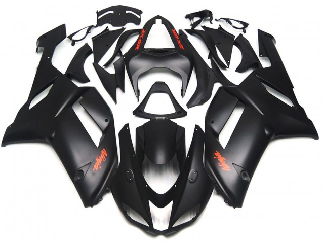 Décalcomanies Rouge Noir Mat 2007-2008 Kawasaki ZX6R Carénage Moto