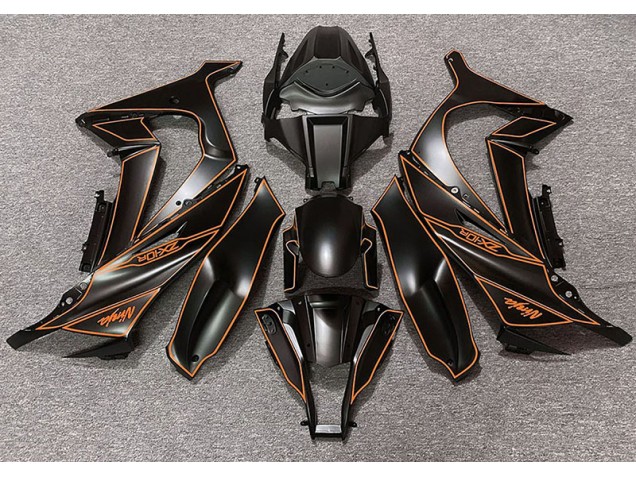 Doublure Noir Mat & Orange 2011-2015 Kawasaki ZX10R Carénage Moto Doublure Noir Mat & Orange 2011-2015 Kawasaki ZX10R Carénage Moto