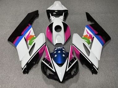 Drapeau Rose & Bleu 2004-2005 Honda CBR1000RR Carénage Moto