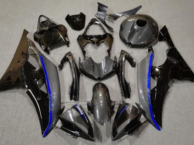 Fiber De Carbone & Bleu 2008-2016 Yamaha R6 Carénage Moto