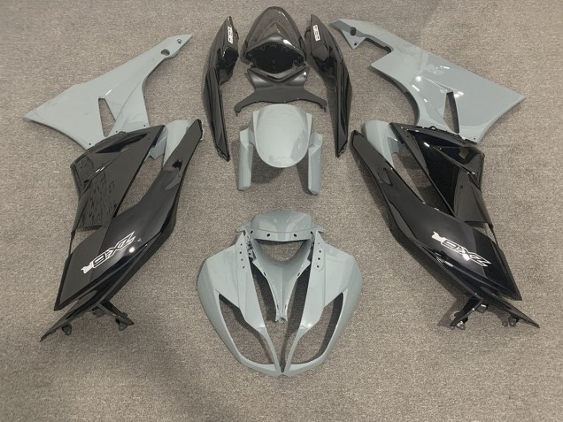 Gris Brillant & Noir 2009-2012 Kawasaki ZX6R Carénage Moto Gris Brillant & Noir 2009-2012 Kawasaki ZX6R Carénage Moto