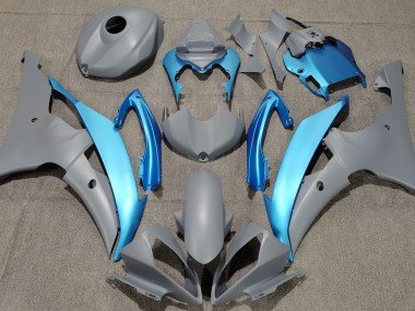Gris Mat & Bleu Ciel 2008-2016 Yamaha R6 Carénage Moto