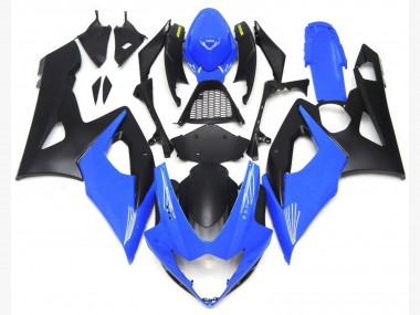 Inférieurs Bleu Brillant Clair & Noir Mat 2005-2006 Suzuki GSXR 1000 Carénage Moto