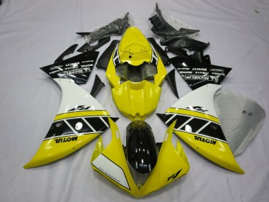 Jaune & Blanc 2012-2014 Yamaha R1 Carénage Moto