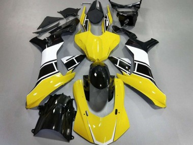 Jaune Brillant Blanc & Noir 2015-2019 Yamaha R1 Carénage Moto