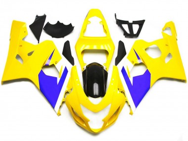Jaune Brillant & Bleu Vif Personnalisé 2004-2005 Suzuki GSXR 600-750 Carénage Moto