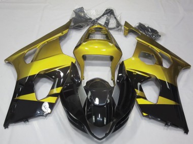 Jaune Brillant & Noir 2003-2004 Suzuki GSXR 1000 Carénage Moto