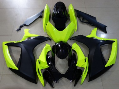 Jaune Brillant & Noir 2006-2007 Suzuki GSXR 600-750 Carénage Moto