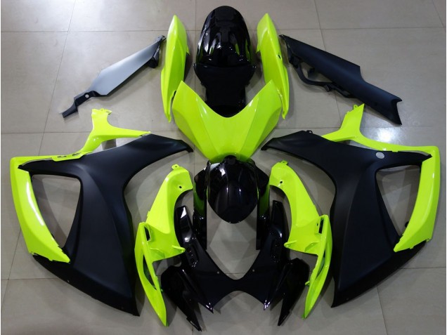 Jaune Brillant & Noir 2006-2007 Suzuki GSXR 600-750 Carénage Moto