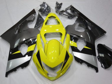 Jaune & Gris 2004-2005 Suzuki GSXR 600-750 Carénage Moto