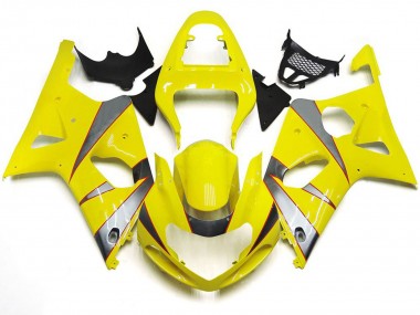 Kit R Jaune Brillant & Argent 2000-2002 Suzuki GSXR 1000 Carénage Moto
