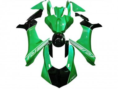 Lézard Vert & Noir 2015-2019 Yamaha R1 Carénage Moto