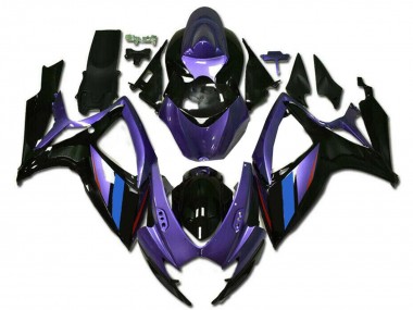 Achetez Carénages Moto Suzuki GSXR 600/750 2006-2007 - Violet Bleu Noir Brillant Bande