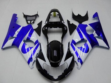 Achetez Carénage Moto Suzuki GSXR 1000 2000-2002 - Blanc Bleu Noir Brillant