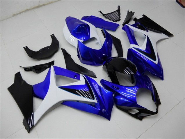 Carénages Moto Suzuki GSXR 1000 2007-2008 - Blanc Bleu Noir No Décalque
