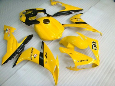 Achetez Carénages Moto Yamaha YZF R1 2004-2006 - Jaune Noir Brillant Dunlop 50