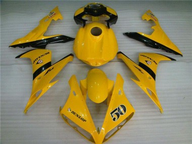 Achetez Carénages Moto Yamaha YZF R1 2004-2006 - Jaune Noir Brillant Dunlop 50