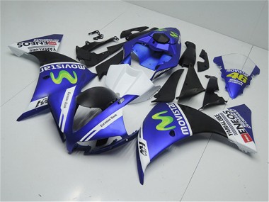 Achetez Carénages Moto Yamaha YZF R1 2012-2014 - Bleu Blanc Noir Vert MoviStar Yamalube ENEOS