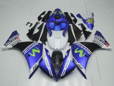 Achetez Carénages Moto Yamaha YZF R1 2012-2014 - Bleu Blanc Noir Vert MoviStar Yamalube ENEOS