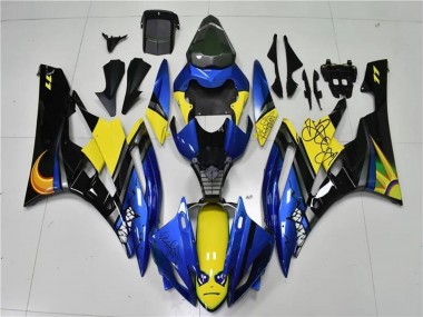 Achetez Carénages Moto Yamaha YZF R6 2006-2007 - Bleu Jaune Noir Brillant Requin