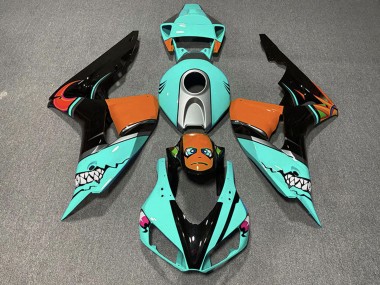 Achetez Carénages Moto Honda CBR1000RR 2006-2007 - Cyan Bleu Orange Noir Brillant Requin