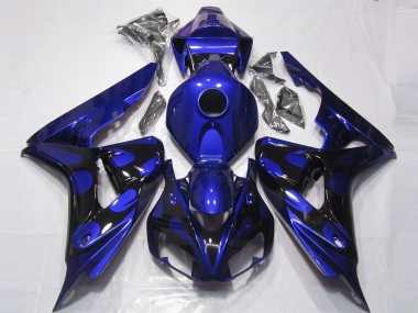 Achetez Carénages Moto Honda CBR1000RR 2006-2007 - Bleu Noir Brillant Flamme