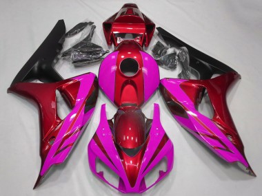 Achetez Carénages Moto Honda CBR1000RR 2006-2007 - Rouge Rose Noir Mat
