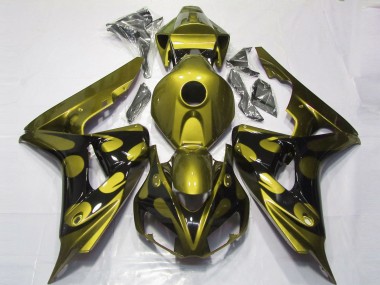 Achetez Carénages Moto Honda CBR1000RR 2006-2007 - Jaune Brillant Noir Brillant Flamme