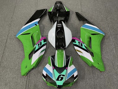 Achetez Carénages Moto Honda CBR1000RR 2004-2005 - Blanc Vert Bleu Noir Brillant 6