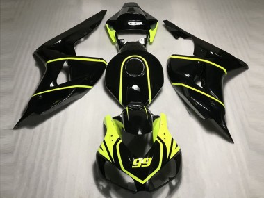 Achetez Carénages Moto Honda CBR1000RR 2006-2007 - Noir Brillant Haute Visibilité Jaune 99