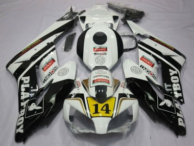 Achetez Carénages Moto Honda CBR1000RR 2004-2005 - Blanc Noir Brillant Jaune Playboy 14