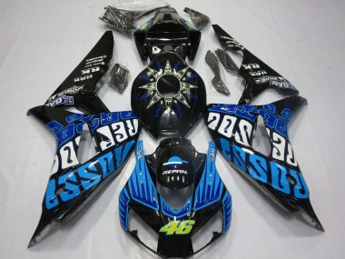 Achetez Carénages Moto Honda CBR1000RR 2006-2007 - Noir Brillant Bleu Rossi 46