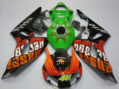 Achetez Carénages Moto Honda CBR1000RR 2006-2007 - Vert Orange Noir Brillant Rossi 46