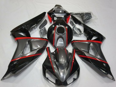 Achetez Carénages Moto Honda CBR1000RR 2006-2007 - Gris Noir Brillant Rouge Bande