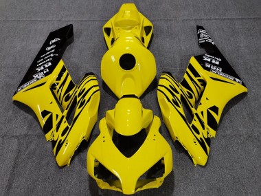Achetez Carénages Moto Honda CBR1000RR 2004-2005 - Jaune Noir Brillant Flamme