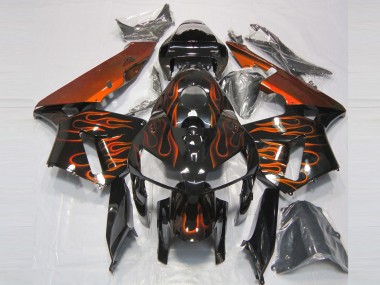 Achetez Carénages Moto Honda CBR600RR 2005-2006 - Noir Brillant Orange Flamme